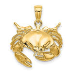 Load image into Gallery viewer, 14K Yellow Gold 2-D Stone Crab Facing Down Charm Pendant
