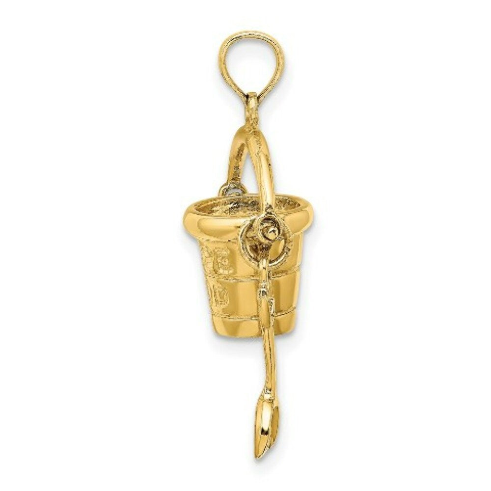 14K Yellow Gold CAPE COD Bucket With Shovel Charm Pendant