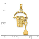 Load image into Gallery viewer, 14K Yellow Gold CAPE COD Bucket With Shovel Charm Pendant
