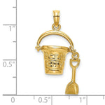 Load image into Gallery viewer, 14K Yellow Gold Ocean City Bucket With Shovel Pendant
