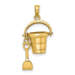 Load image into Gallery viewer, 14K Yellow Gold Ocean City Bucket With Shovel Pendant
