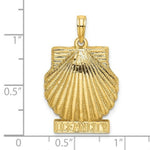 Load image into Gallery viewer, 14K Yellow Gold2-D Ocean City Under Scappop Shell Charm Pendant
