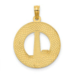 Load image into Gallery viewer, 14K Yellow Gold CAPE MAY Round Frame With Lighthouse Center Charm Pendant
