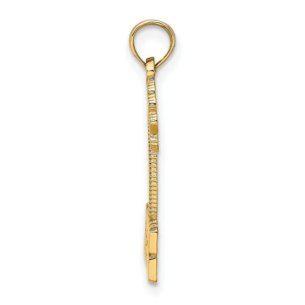 14K Yellow Gold Flat MARCO ISLAND Under Palm Tree Charm Pendant