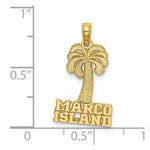 Load image into Gallery viewer, 14K Yellow Gold Flat MARCO ISLAND Under Palm Tree Charm Pendant
