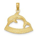 Load image into Gallery viewer, 14K Yellow Gold 2-D OCEAN CITY Under Dolphin Charm Pendant
