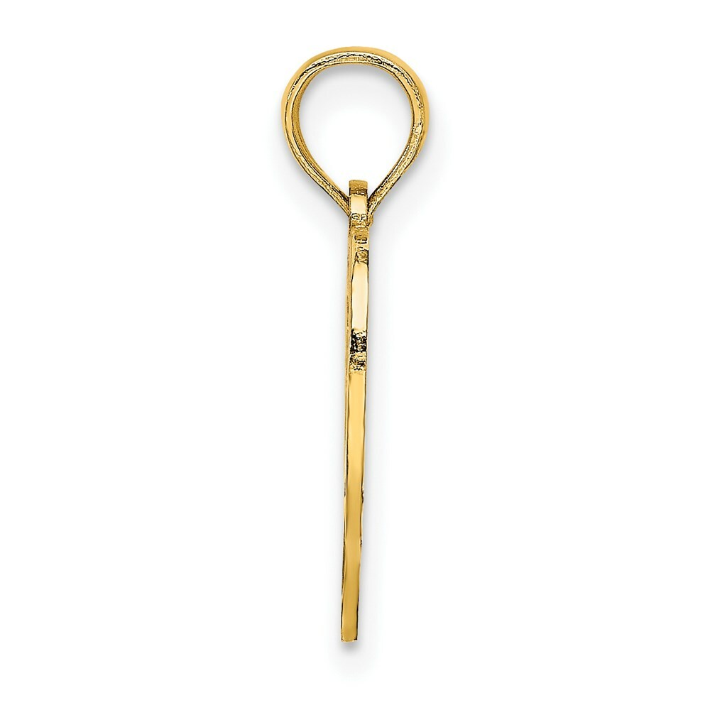 14K Yellow Gold 16 INSIDE HEART Charm Pendant