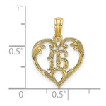 Load image into Gallery viewer, 14K Yellow Gold 16 INSIDE HEART Charm Pendant
