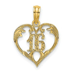 Load image into Gallery viewer, 14K Yellow Gold 16 INSIDE HEART Charm Pendant
