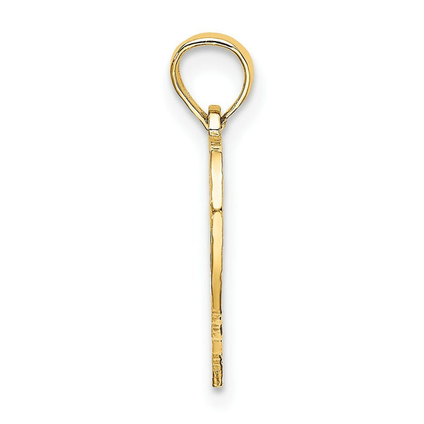 14K Yellow Gold 21 INSIDE HEART Charm Pendant
