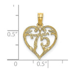 Load image into Gallery viewer, 14K Yellow Gold 75 INSIDE HEART Charm Pendant
