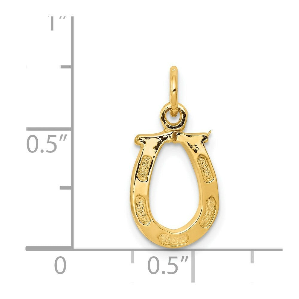 14K Yellow Gold Solid Polished Horseshoe Charm