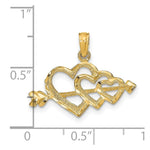 Load image into Gallery viewer, 14K Yellow Gold Polished Hearts and Arrow Pendant
