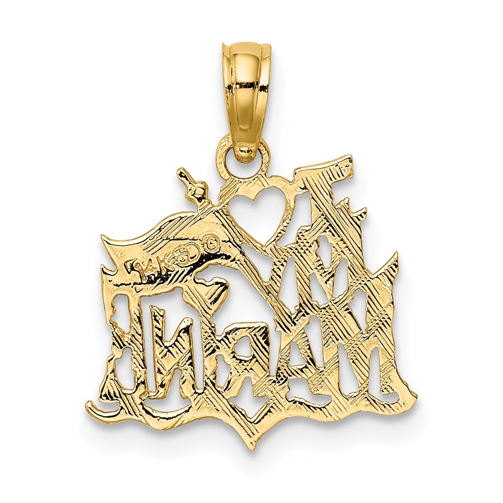 14K Yellow Gold I Love My Marine