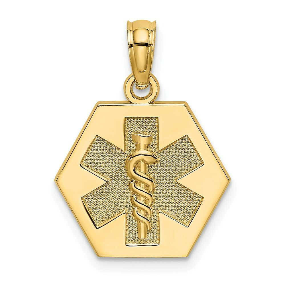 14K Yellow Gold Cadudeus Medical Disc
