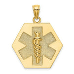 Load image into Gallery viewer, 14K Yellow Gold Textured Back Cadudeus MEDICAL DISC

