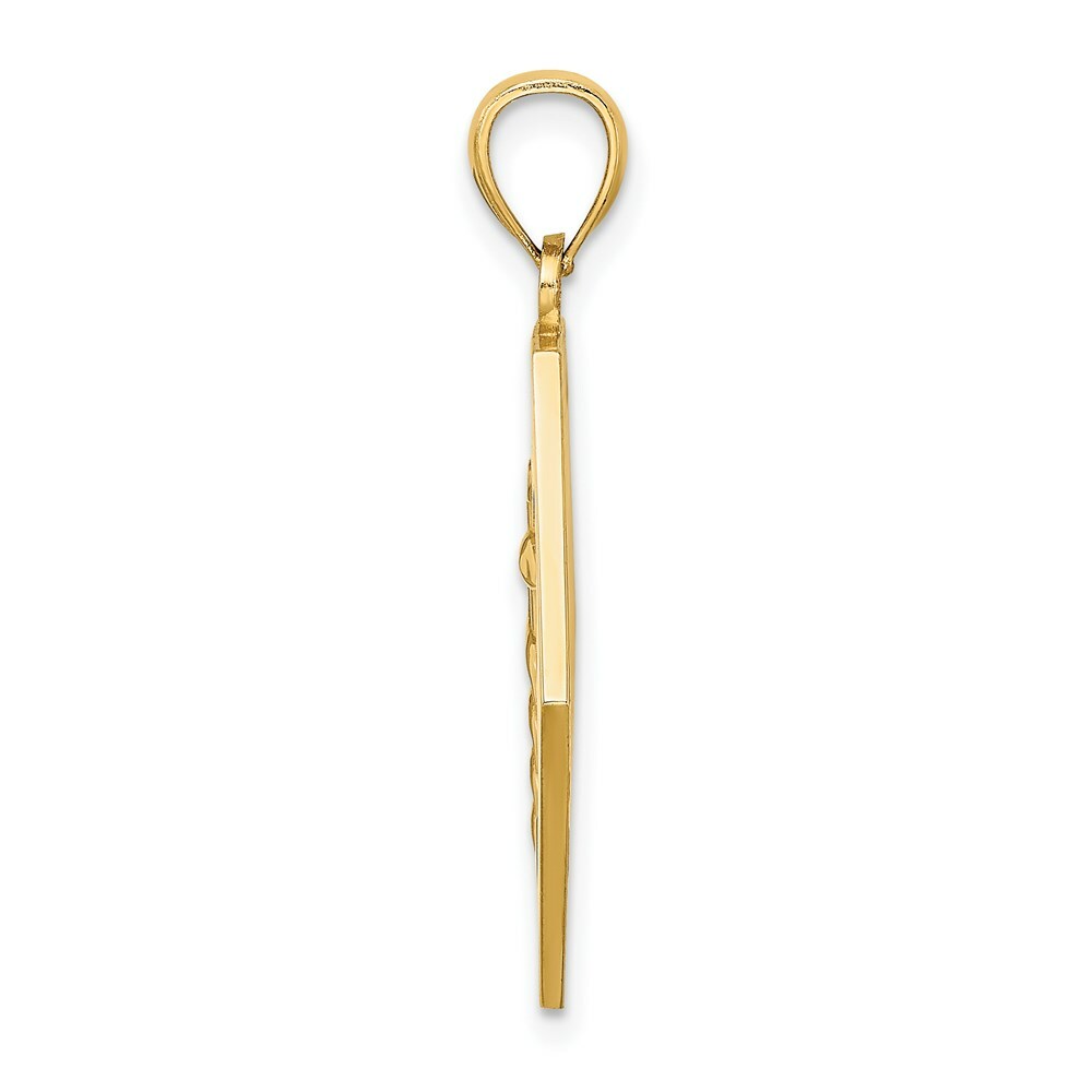14K Yellow Gold Textured Back Cadudeus MEDICAL DISC