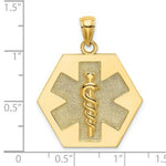 Load image into Gallery viewer, 14K Yellow Gold Textured Back Cadudeus MEDICAL DISC
