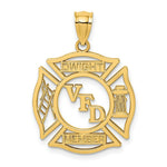 Load image into Gallery viewer, 14K Yellow Gold VFD Dwight Member In Shield Charm Pendant
