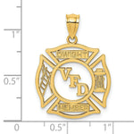 Load image into Gallery viewer, 14K Yellow Gold VFD Dwight Member In Shield Charm Pendant
