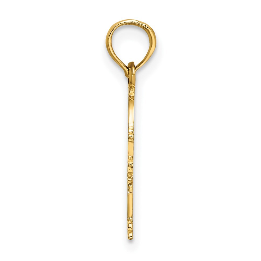 14K Yellow Gold Polished and Engraved Fire Hydrant Charm Pendant