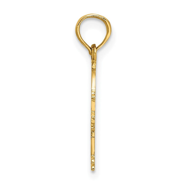 14K Yellow Gold Polished and Engraved Fire Hydrant Charm Pendant