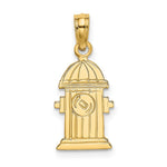 Load image into Gallery viewer, 14K Yellow Gold Polished and Engraved Fire Hydrant Charm Pendant
