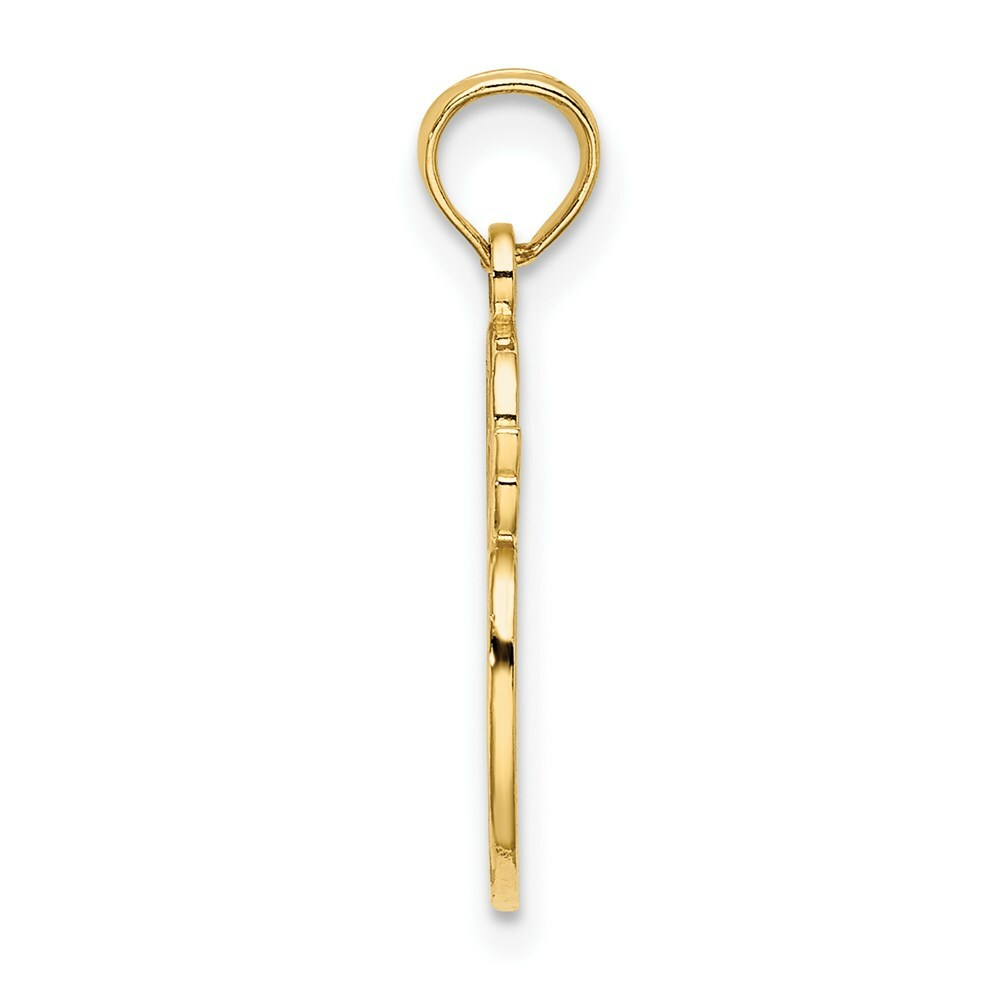 14K Yellow Gold Engraved & Textured Painters Pallet Charm Pendant