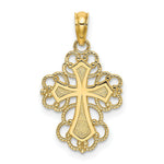 Load image into Gallery viewer, 14K Yellow Gold Beaded Lace Trim Cross Charm Pendant
