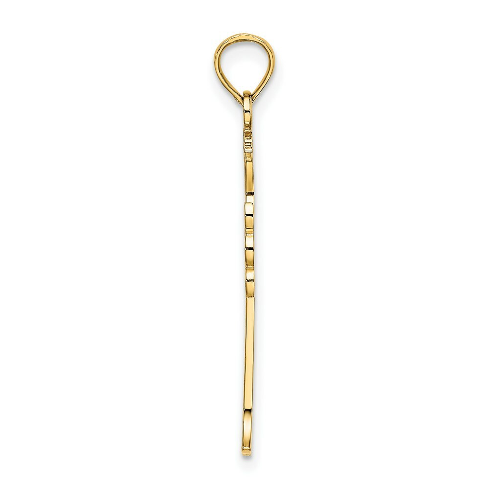 14K Yellow Gold Double Sided Engraved Cross Charm Pendant