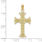 Load image into Gallery viewer, 14K Yellow Gold Double Sided Engraved Cross Charm Pendant
