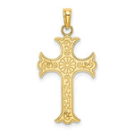 Load image into Gallery viewer, 14K Yellow Gold Double Sided Engraved Cross Charm Pendant
