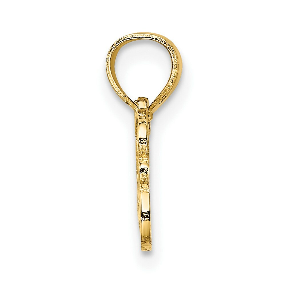 14K Yellow Gold Love Jesus Script Charm Pendant