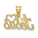 Load image into Gallery viewer, 14K Yellow Gold Love Jesus Script Charm Pendant
