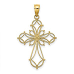 Load image into Gallery viewer, 14K Yellow Gold Cut-Out Shapes Fancy Cross Charm Pendant
