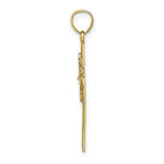 Load image into Gallery viewer, 14K Yellow Gold Cross With Flower Charm Pendant
