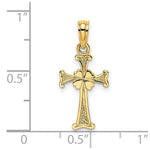 Load image into Gallery viewer, 14K Yellow Gold 4-Leaf CLover Cross Charm Pendant
