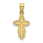 Load image into Gallery viewer, 14K Yellow Gold Solid Polished and Textured Cross Charm Pendant
