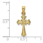 Load image into Gallery viewer, 14K Yellow Gold Engraved Small Cross With X Center Charm Pendant
