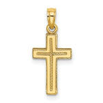 Load image into Gallery viewer, 14K Yellow Gold 2-D Polished and Textured Cross Charm Pendant
