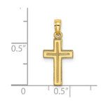 Load image into Gallery viewer, 14K Yellow Gold 2-D Polished and Textured Cross Charm Pendant
