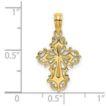 Load image into Gallery viewer, 14K Yellow Gold Cut-Out Delicate Cross Charm Pendant
