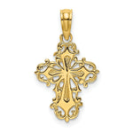 Load image into Gallery viewer, 14K Yellow Gold Cut-Out Delicate Cross Charm Pendant
