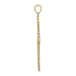 Load image into Gallery viewer, 14K Yellow Gold Beaded Cut-Out Cross With Swirled Design Charm Pendant

