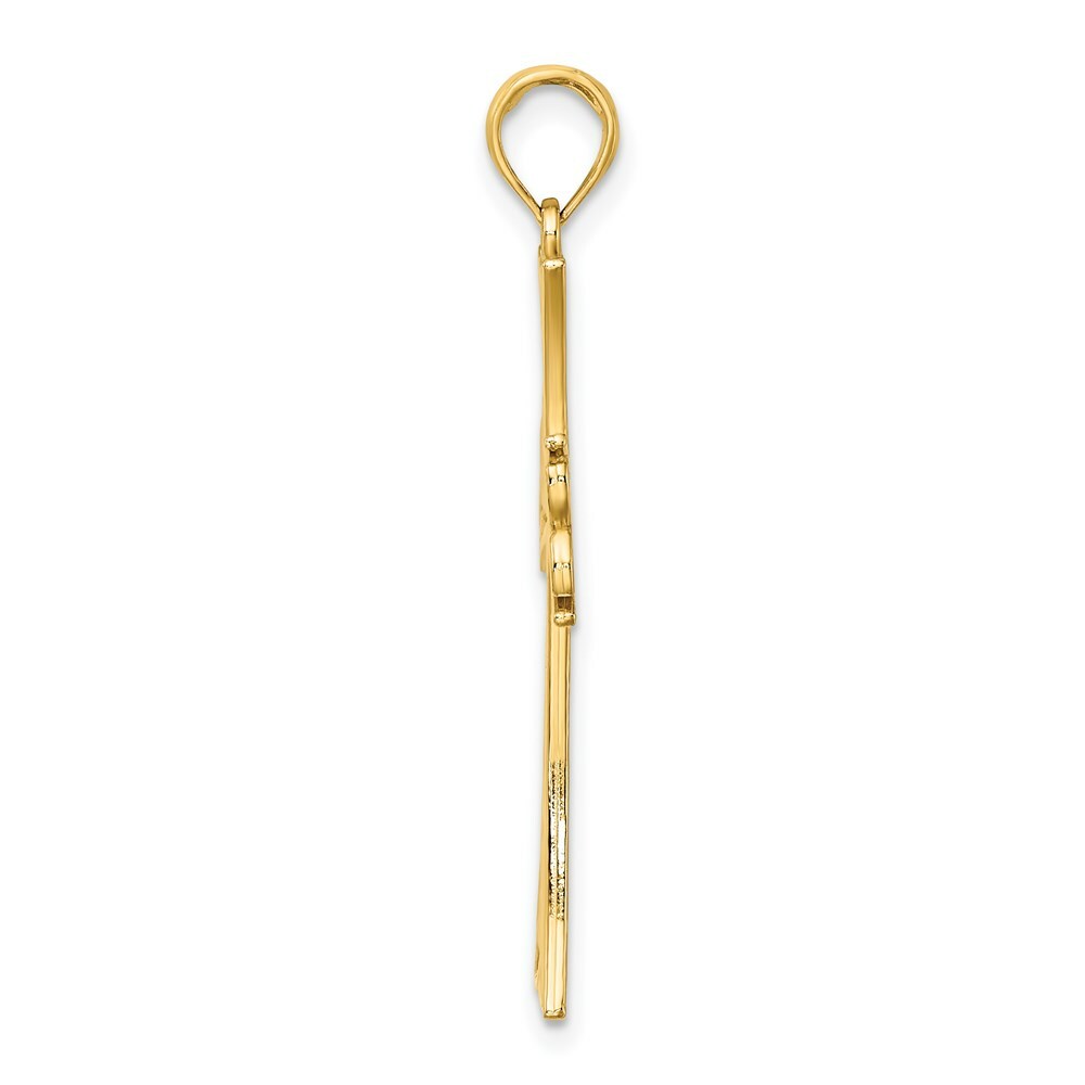 14K Yellow Gold Polished CELTIC KNOT Cross Charm Pendant