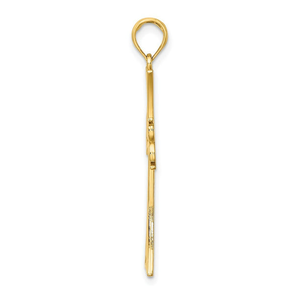 14K Yellow Gold Polished CELTIC KNOT Cross Charm Pendant