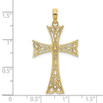 Load image into Gallery viewer, 14K Yellow Gold Polished CELTIC KNOT Cross Charm Pendant
