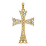 Load image into Gallery viewer, 14K Yellow Gold Polished CELTIC KNOT Cross Charm Pendant
