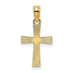 Load image into Gallery viewer, 14K Yellow Gold Small TextureD Cross Charm Pendant
