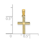 Load image into Gallery viewer, 14K Yellow Gold Polished Mini Cross With Heart Charm Pendant
